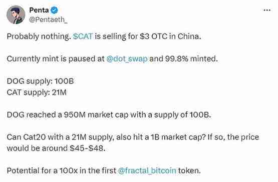 Fractal Bitcoin重燃BTC生态热度 CAT20价值几何？